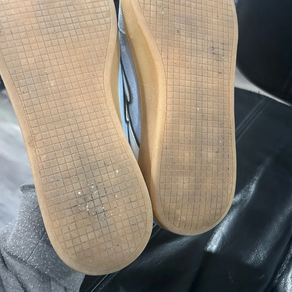 Madden Girl Light Blue Suede Sneakers with Cream Stripe and Gum Sole - Picture 11 of 12
